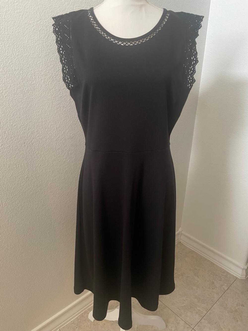 Talbots Women’s Black Lace-Trim Dress